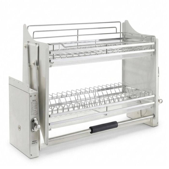 Lauft 2-Tier 80cm Pull-Down Kitchen Cabinet Organizer | Stainless Steel Rack