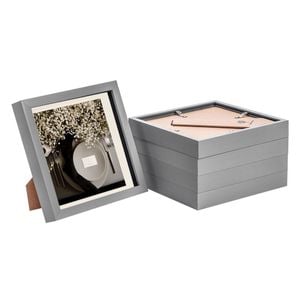 Nicola Spring Acrylic 3d Box Photo Frames With 6" X 6" Mounts - 8" X 8"  - Grey - Pack Of 5