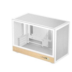 DeepCool CH260 Wood White High Airflow Compact Micro-ATX Wood Grain Case.USB3.0×2、Gen2 Type-C x1、Audio/Mic×1