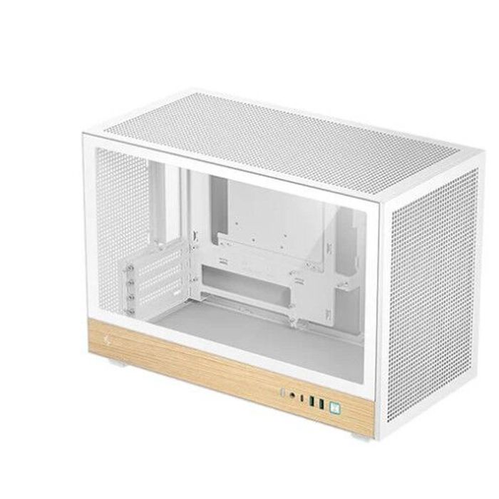 DeepCool CH260 Wood White High Airflow Compact Micro-ATX Wood Grain Case.USB3.0×2、Gen2 Type-C x1、Audio/Mic×1