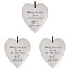 3PK LVD Ceramic Hanging 8x9cm Heart Related Only Gift w/ Hanger Ornament Decor