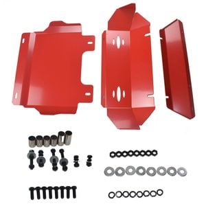 Machter Autoparts 3 Pcs Bash Plate Set Sump Guard Fit For Toyota Hilux N80 SR SR5 2015-2021 Revo Red