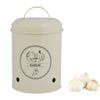 Esschert Design Garlic Storage Tin Organiser Food Container 17.5cm Cream