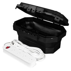 Masterplug IP54 Collapsible Weatherproof Cable Box With 4-Socket 6m Extension Lead