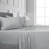 Algodon King Bed Fitted Sheet w/ 2x Pillowcases Set - Silver