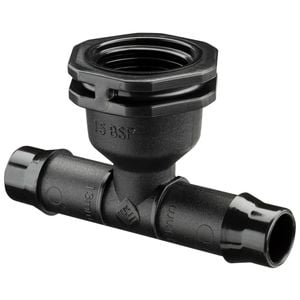 Pope 13mm Barbed x 15mm BSPF Threaded Tee
