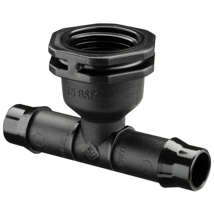 Pope 13mm Barbed x 15mm BSPF Threaded Tee