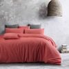Amsons 100% Cotton Single Quilt Cover Set - Textured Print - Living Coral