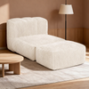 Ufurniture Large Bean Bag Chair w/ Foldable Ottoman 160 x 80cm Corduroy Floor Lounge Sofa Beige