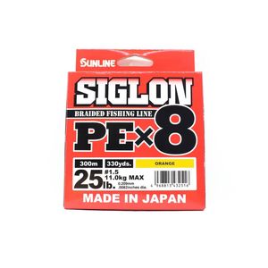 Sunline Siglon PE x8 Orange Colour 300m Braid Fishing Line 25lb