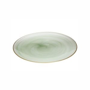 Ismay Large 33cm Round Glass Platter Tableware - Green