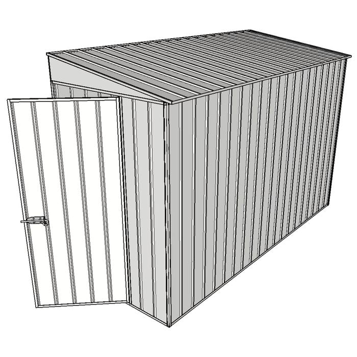 Build-A-Shed 1.2 x 3.0 x 2.0m Tunnel Shed Tunnel Hinged Door No Side Doors - Zinc
