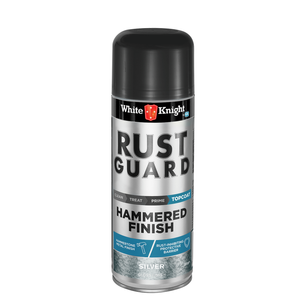 White Knight Rust Guard 350g Silver Gloss Hammered Finish Spray Paint