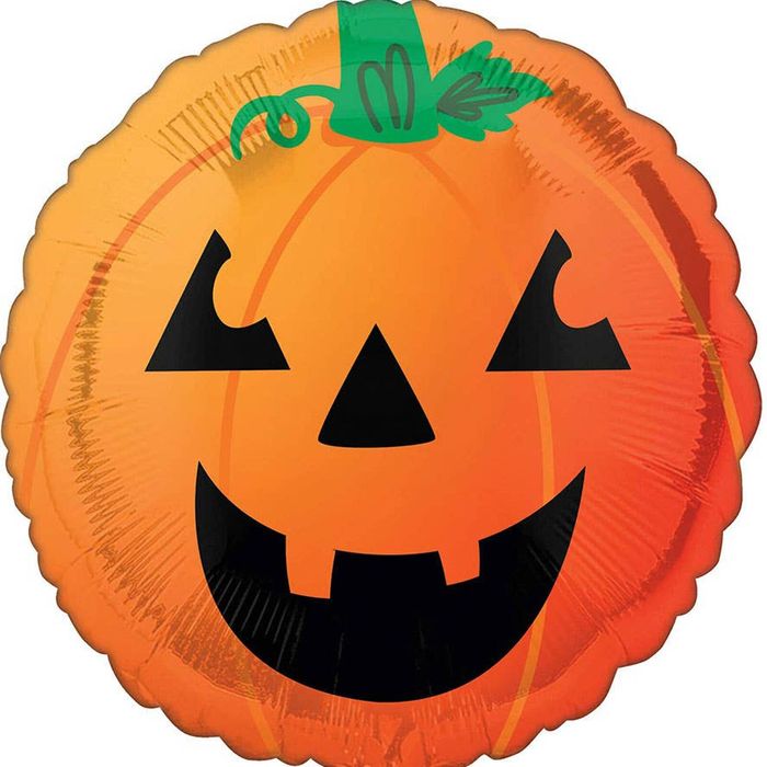Fun and Spooky Pumpkin Print 45cm Round Foil Halloween Balloon