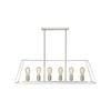 Oriel Lighting Southport.100 6-Light 100cm Urban Retro Pendant Light - Brushed Chrome 100cm