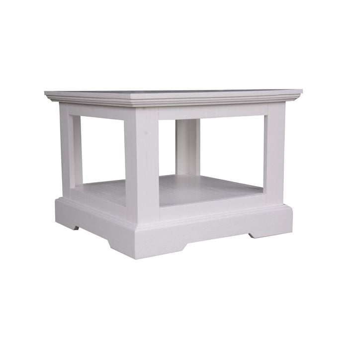 Laelia Lamp Side Table 60cm Solid Acacia Timber Wood Coastal Furniture - White