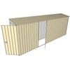 Build-a-Shed 0.8 x 5.2 x 2m Single Hinged Door Skillion Shed with Single Hinged Side Door - Cream