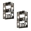 SOGA 2X 38x24cm Black 3-Tier  Bookshelf Storage Organizer
