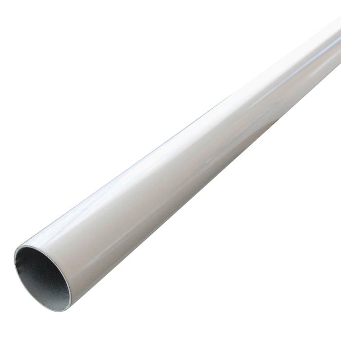 Italio  2.4m White Round Wardrobe Rail With Brackets