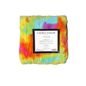 Bloomington Luxury Faux Fur Throw Rug 127 x 152 cm Fantasy Yellow