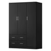 ALFORDSON Wardrobe Clothes Closet 2 Drawers Storage Black