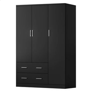 ALFORDSON Wardrobe Clothes Closet 2 Drawers Storage Black