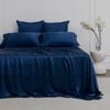 Bedding Co. Sheet Set 100% Mulberry Silk 22 Momme Navy Blue King Single