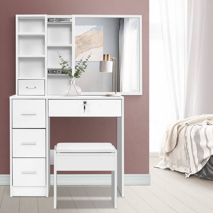 Artiss Dressing Table Stool Slide White
