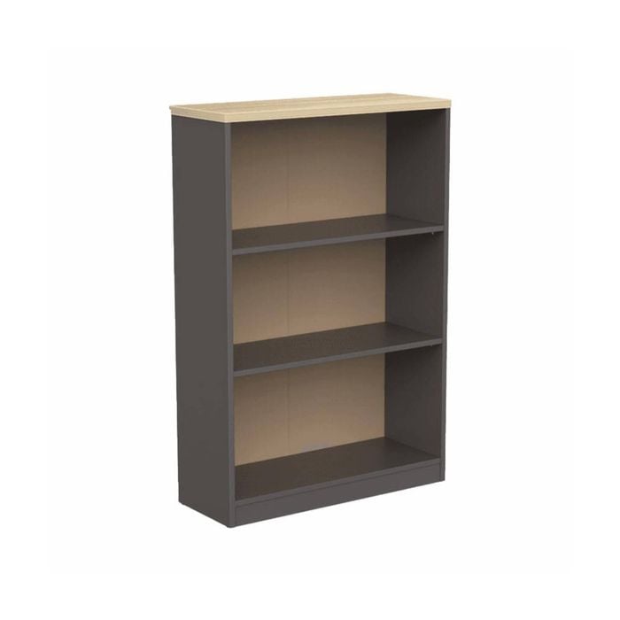 Olg Ekosystem Bookcase New Oak With Charcoal W800mm X D300mm X H1200mm
