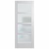 Hume Doors & Timber 620 x 2340 x 35mm Internal Door Primed MDF Hampton Translucent Glass HAM4