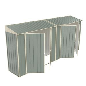 Build-a-Shed 0.8 x 4.5 x 2.0m Skillion Double Plus Double Hinged Side Doors Shed - Green