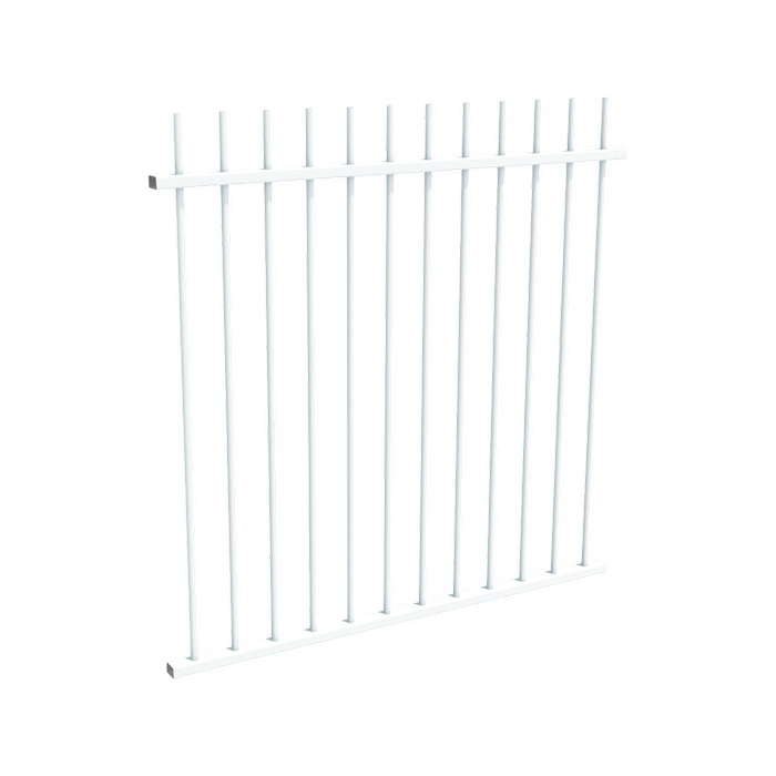 ProtectorAl 350 - 1200 x 1200mm Pearl White Aluminium Picket Top Pool Fence Panel