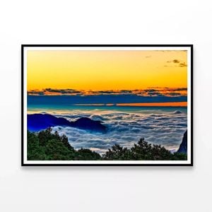 Mountain with Sunset Taiwan  Print 100% Australian Made 120x90cm  (Poster)