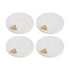 4pk Lvd Handcrafted Marble Honeycomb Bee Coaster Tableware 10x10cm