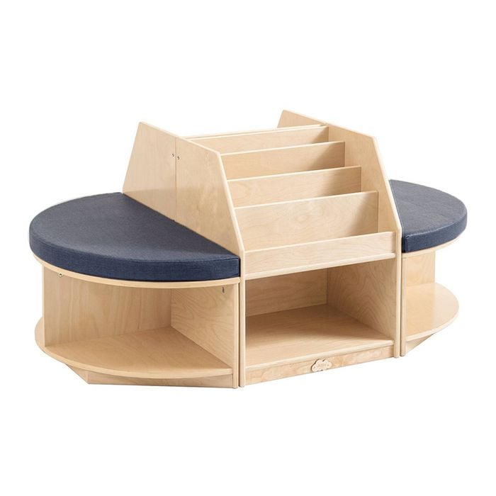 Jooyes Kids Wooden Reading Island Bookcase - Blue | 130cm