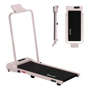 Everfit 3 in 1 Walking Pad Treadmill 12% Incline Foldable Under Desk Treadmills for Home 38cm Pink