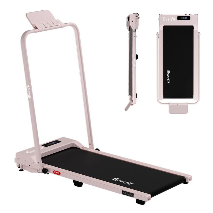Everfit 3 in 1 Walking Pad Treadmill 12% Incline Foldable Under Desk Treadmills for Home 38cm Pink