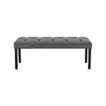 Cate Button-Tufted Upholstered Bench with Tapered Legs by Sarantino - Dark Grey