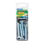 Zenith M8 x 50mm Zinc Plated Hex Head Set Screw - 4 Pack