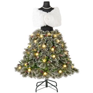 Costway Mannequin Form Christmas Tree Artificial Hinged Xmas Tree w/Shawl Necklace