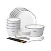 SOGA 13Pcs Diamond Pattern Ceramic Dinnerware Set