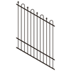 ProtectorAl 350 - 1200 x 1500mm Black Satin Raked 16-30º Loop And Spear Top Pool Fence Panel - Black