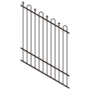 ProtectorAl 350 - 1200 x 1500mm Black Satin Raked 16-30º Loop And Spear Top Pool Fence Panel - Black