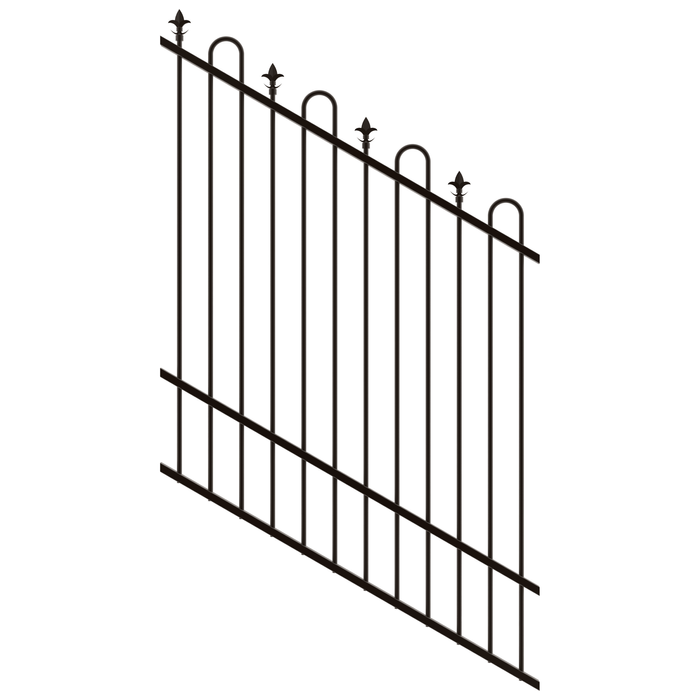 ProtectorAl 350 - 1200 x 1500mm Black Satin Raked 16-30º Loop And Spear Top Pool Fence Panel - Black