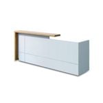 Modern Furniture ZIVA Reception Desk 2.4M with Right Panel - Oak & White