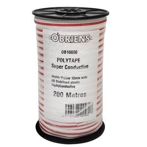 O'Briens 200m 12mm Electric Fencing Polytape