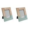2PK LVD Pinewood Modern Glass Photo/Picture Frame 5x7 20.5x2x26cm Sage