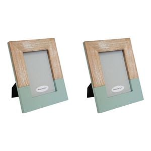 2PK LVD Pinewood Modern Glass Photo/Picture Frame 5x7 20.5x2x26cm Sage