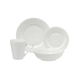 16pc Maxwell & Williams White Basics Cosmopolitan Rim Porcelain Dinner Set