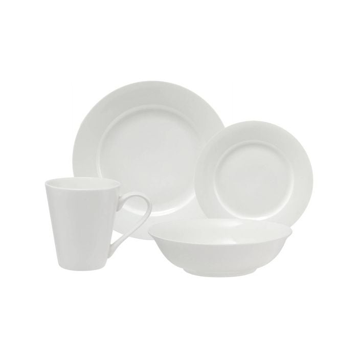 16pc Maxwell & Williams White Basics Cosmopolitan Rim Porcelain Dinner Set